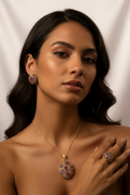 Conjunto amatistas modelo seda