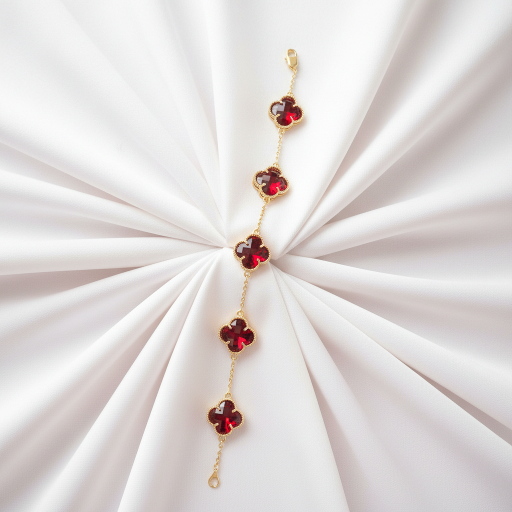 Pulsera Trébol Roja
